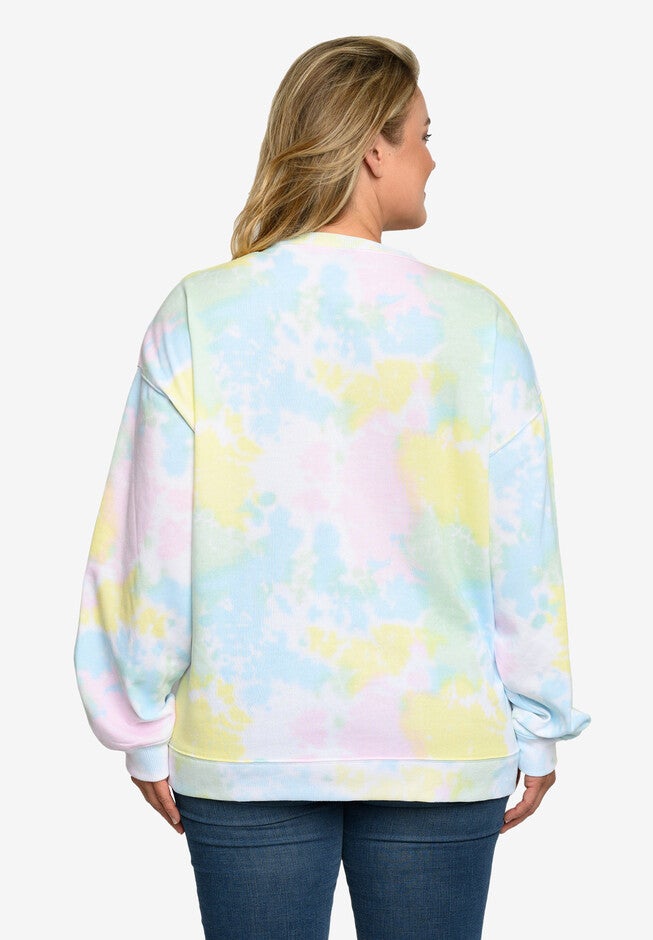 Minnie Mouse Sketch Tie-Dye Fleece Long Sleeve Sweatshirt, , alternate image number null