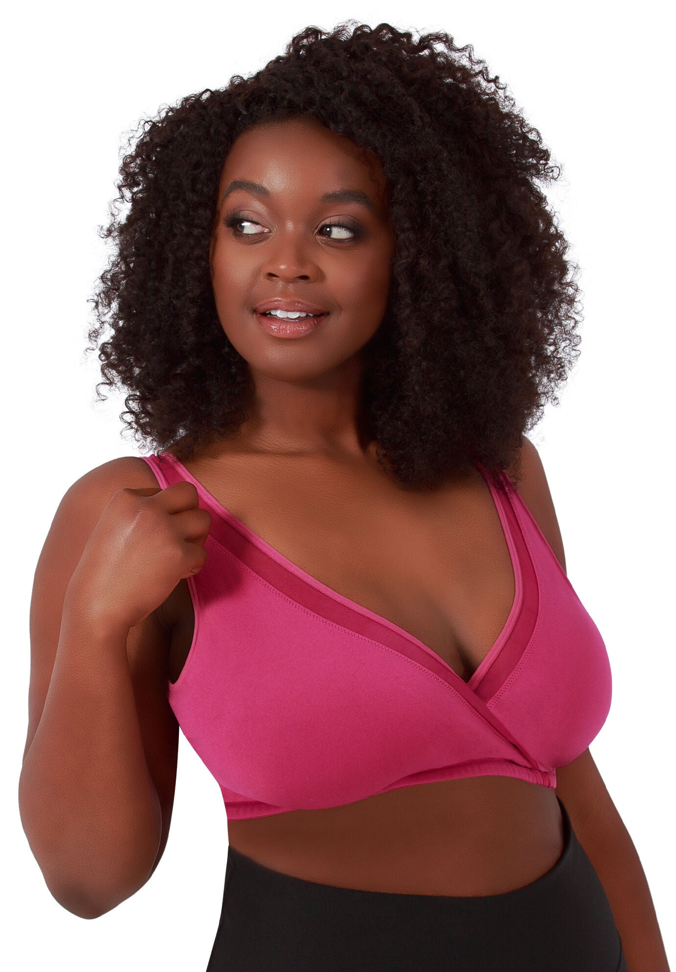 The Charlene Seamless Comfort Crossover with Mesh, MAGENTA, hi-res image number 0