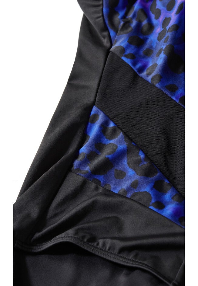 Tia Spliced Print 1 Piece, BLACK PRINT, alternate image number null
