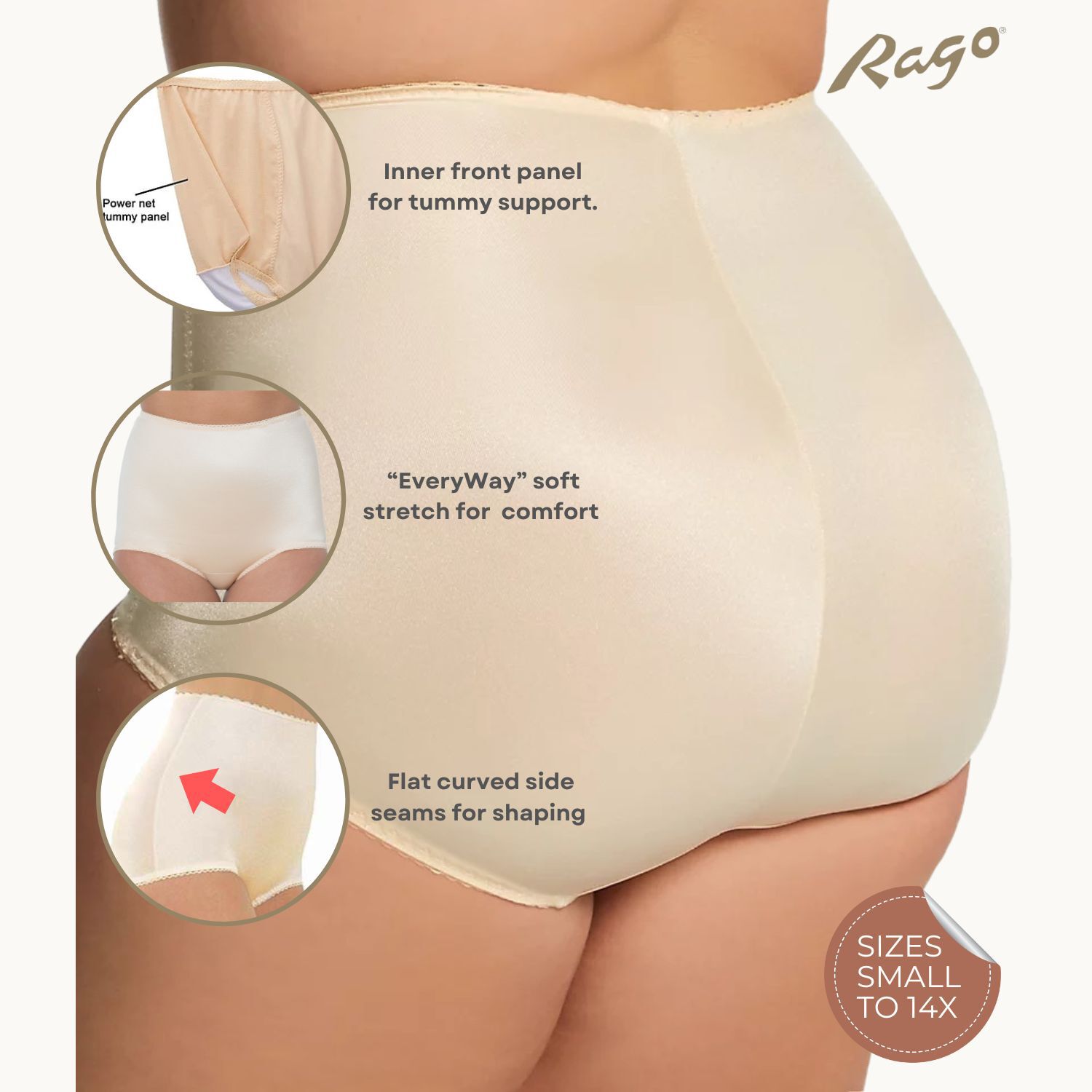 Light Shaping Tummy Control Panty with Inner lining, BEIGE, alternate image number 4