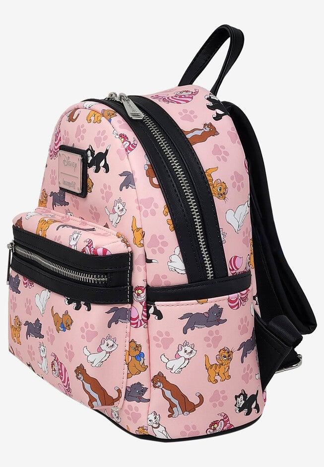 Loungefly x Disney Cats Mini Backpack Handbag All-Over Print Cheshire Marie, , alternate image number 4