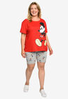 Mickey Mouse T-Shirt & Bike Shorts 2-Piece Set Disney Red Gray, , alternate image number null