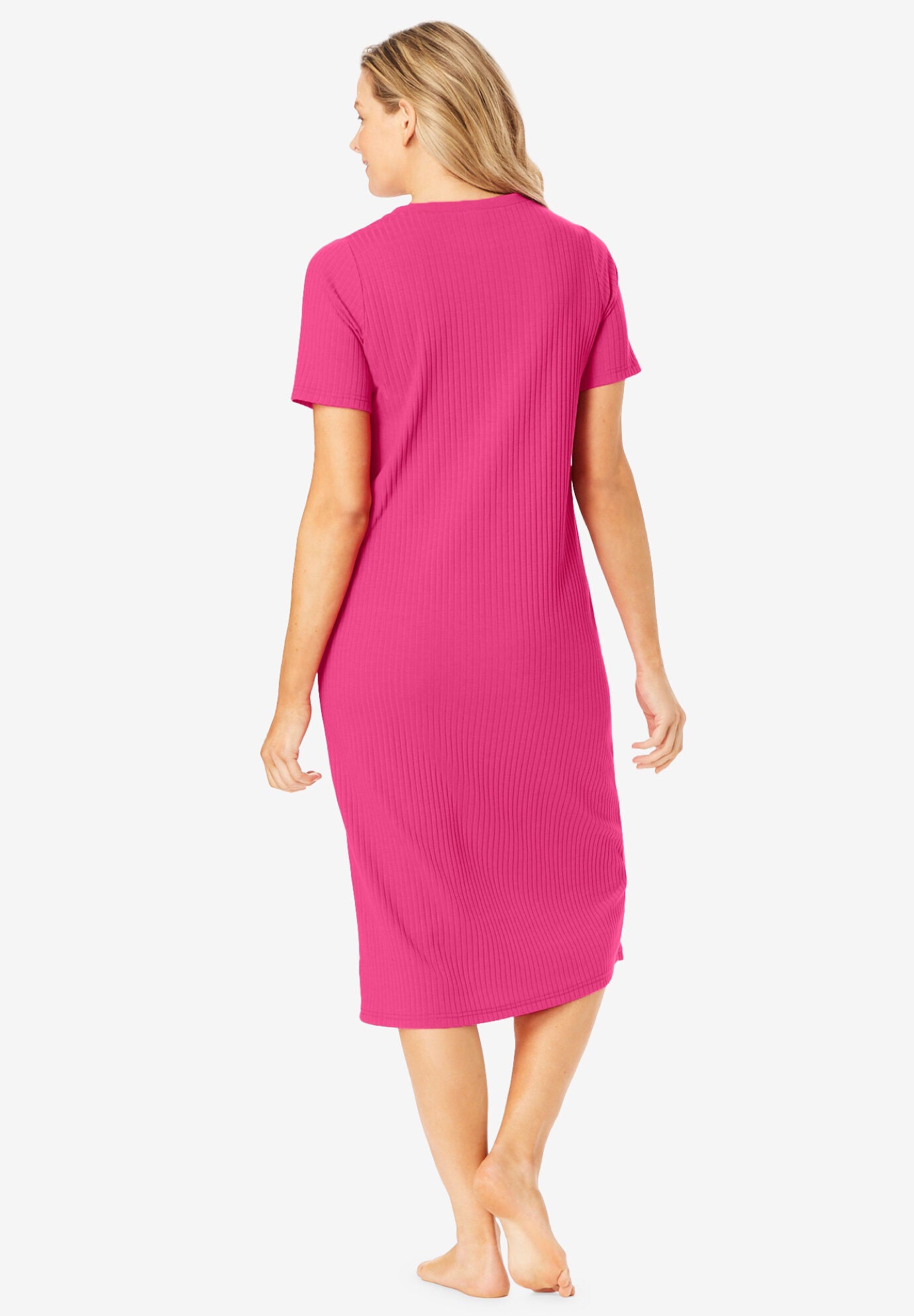 Ribbed Sleepshirt, HEATHER GREY, on-hover image number 1