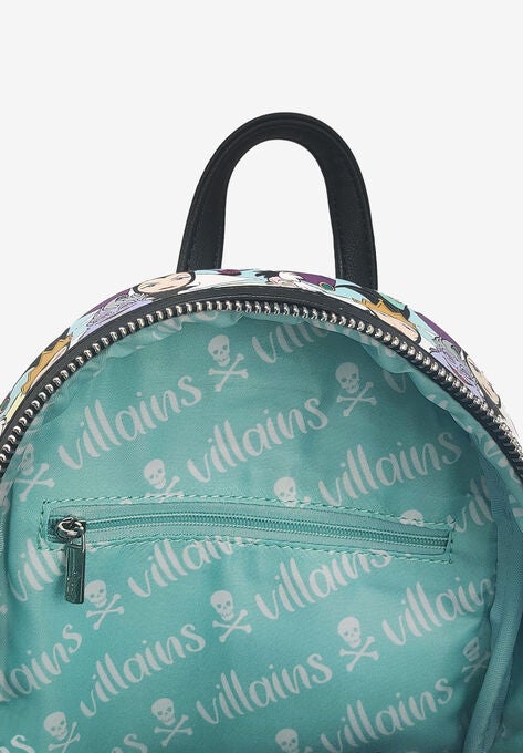 Loungefly x Disney Villains Mini Backpack Handbag All-Over Print Cruella De Vil, , alternate image number null