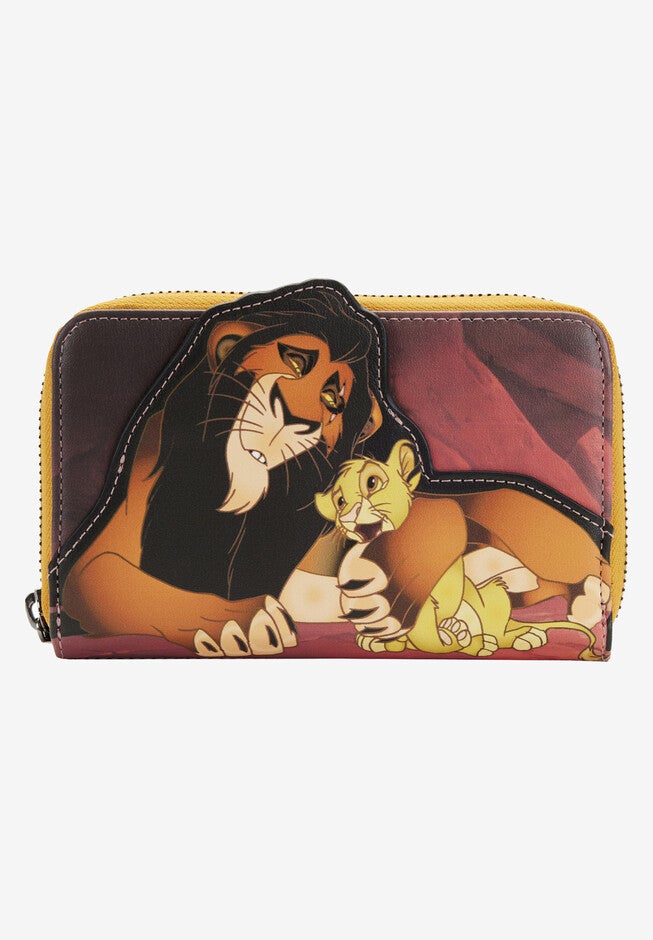 Loungefly X Disney Lion King Scar Simba Zazu Zip Around Wallet, ORANGE, hi-res image number 0