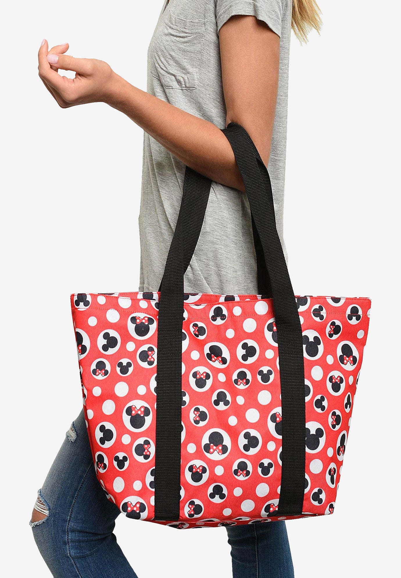 Disney Mickey & Minnie Mouse Women's Zip Tote Bag, , on-hover image number 1