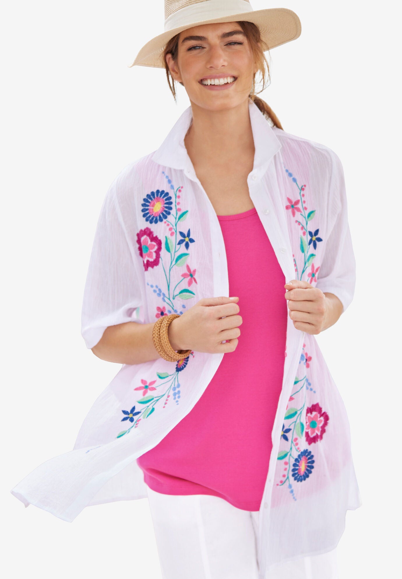 Luke Hand Embroidered Gauze Shirt main image 1
