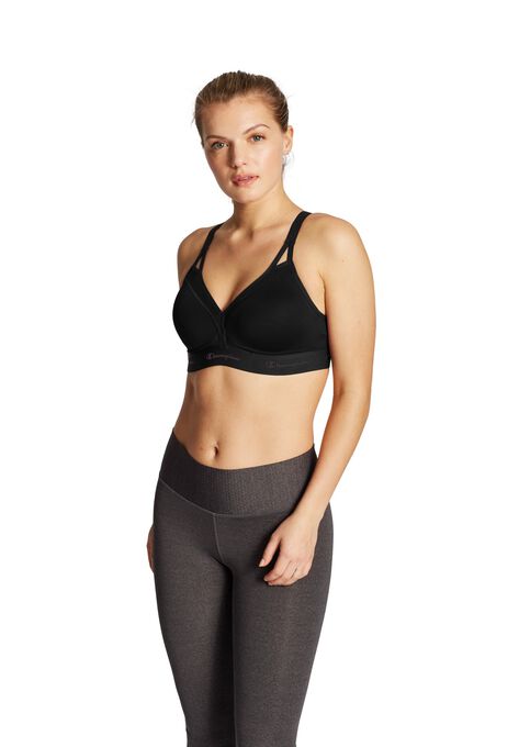 The Curvy Strappy Sports Bra, BLACK, hi-res image number null