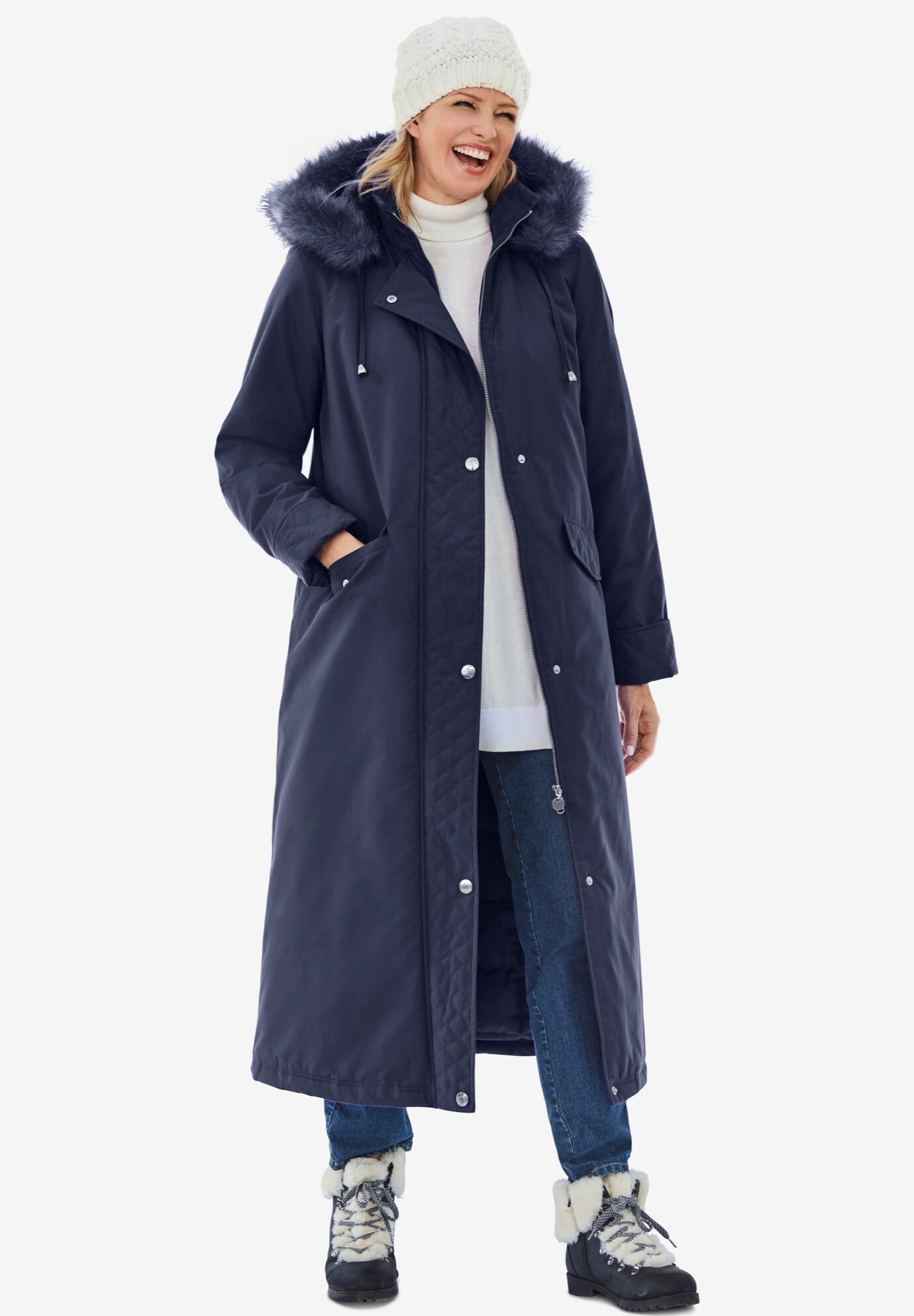 Long Parka in Three Layers Scuba main image 0