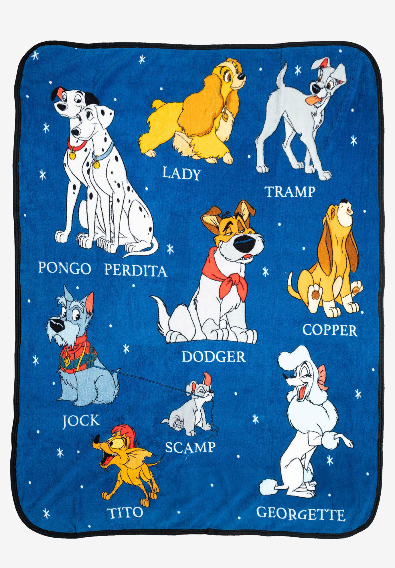 Disney Dogs Throw Blanket 46 x 60 Plush Lady & The Tramp Jock