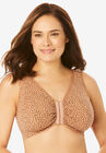 Meryl Cotton Front-Close Wireless Bra, MOCHA LEO DOT, hi-res image number null