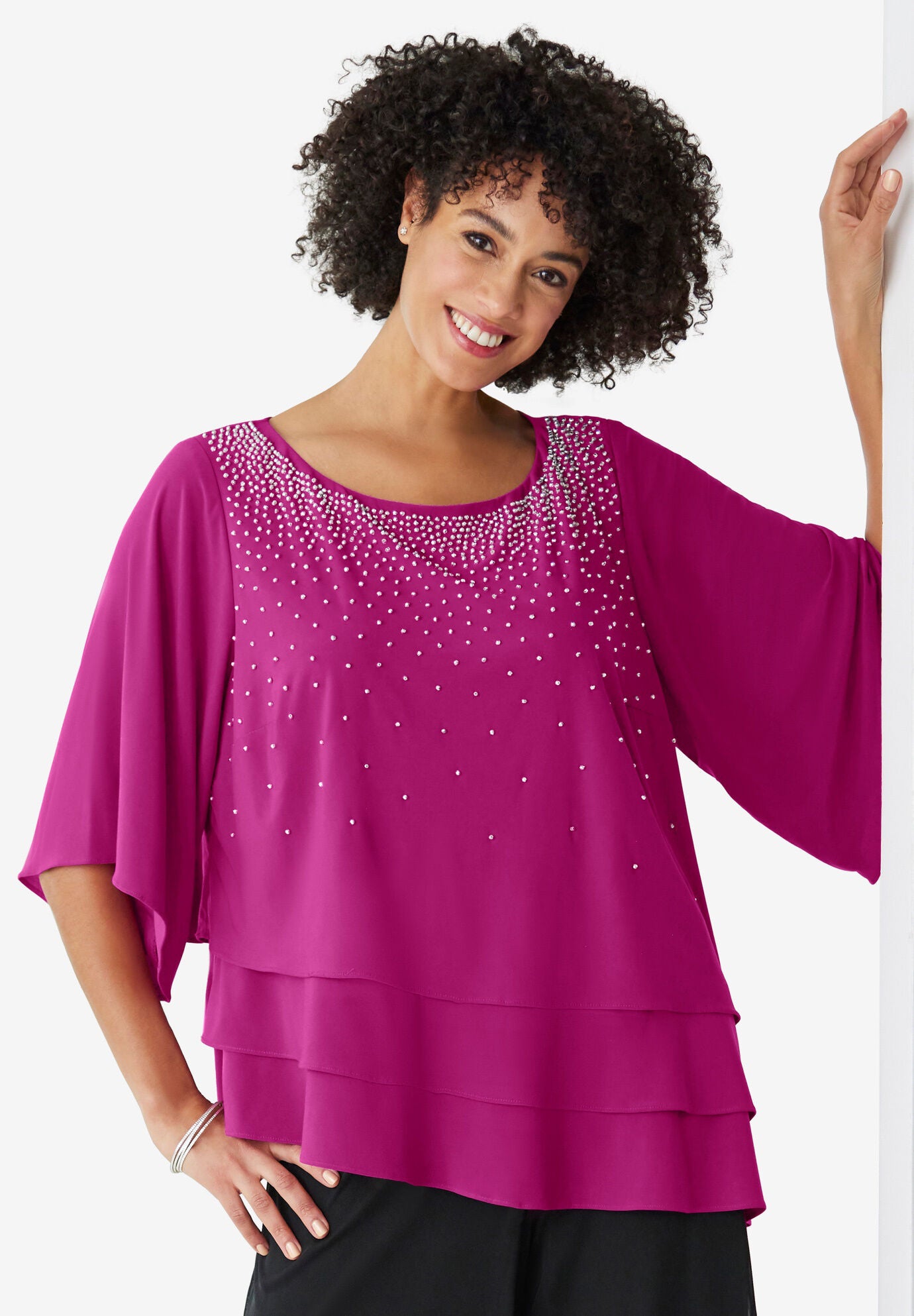 Asymmetric Tier Top, MAGENTA, hi-res image number 0