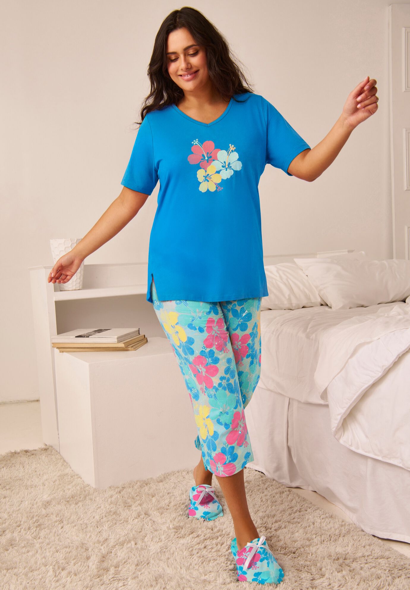 2-Piece Capri Cotton PJ Set, , alternate image number 7