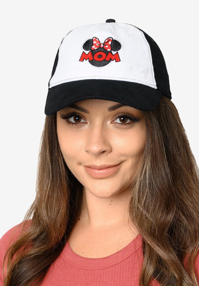 Minnie Mouse Mom Baseball Hat Black & White, , on-hover image number null