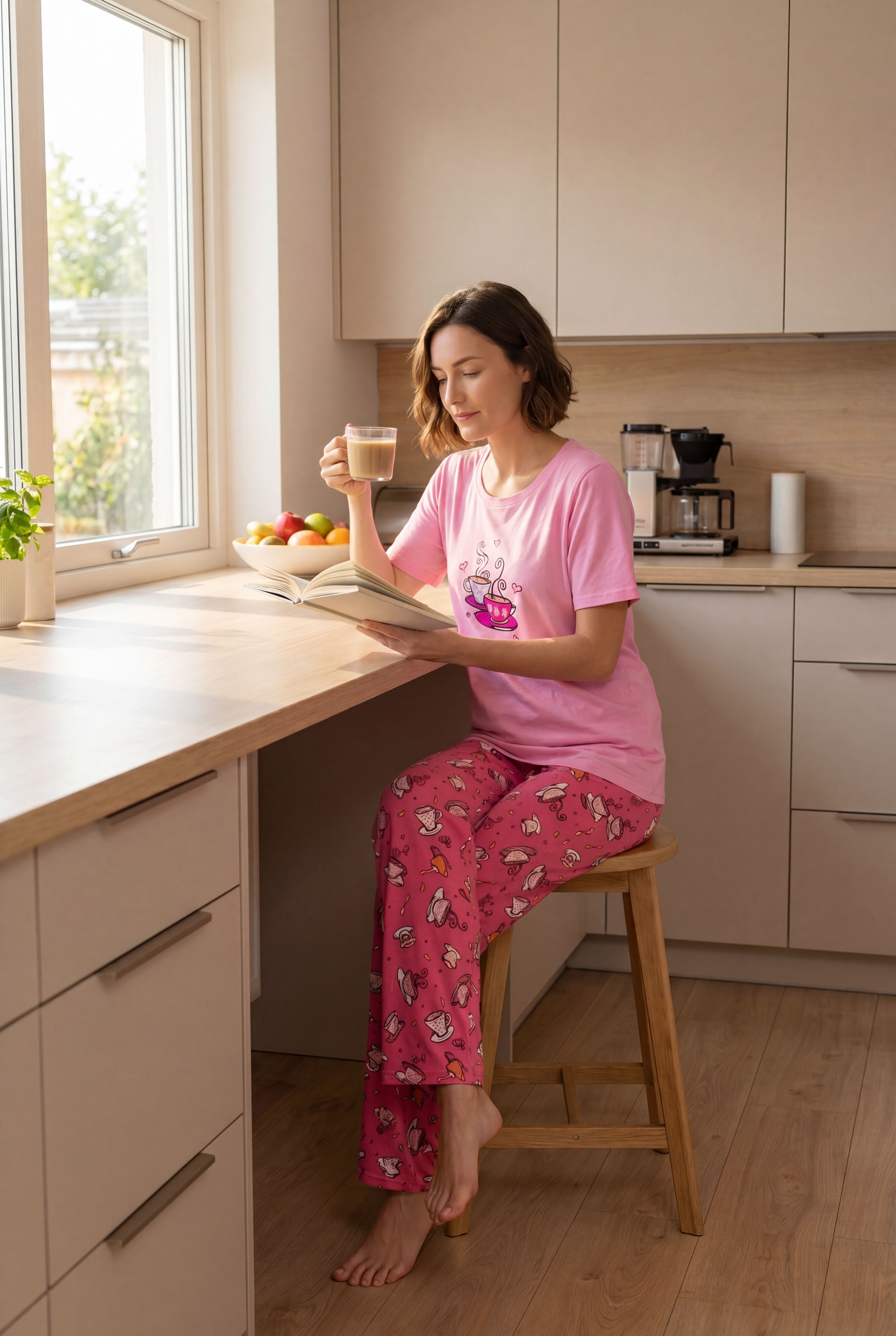 Graphic Tee Pure Cotton PJ Set, , alternate image number 4
