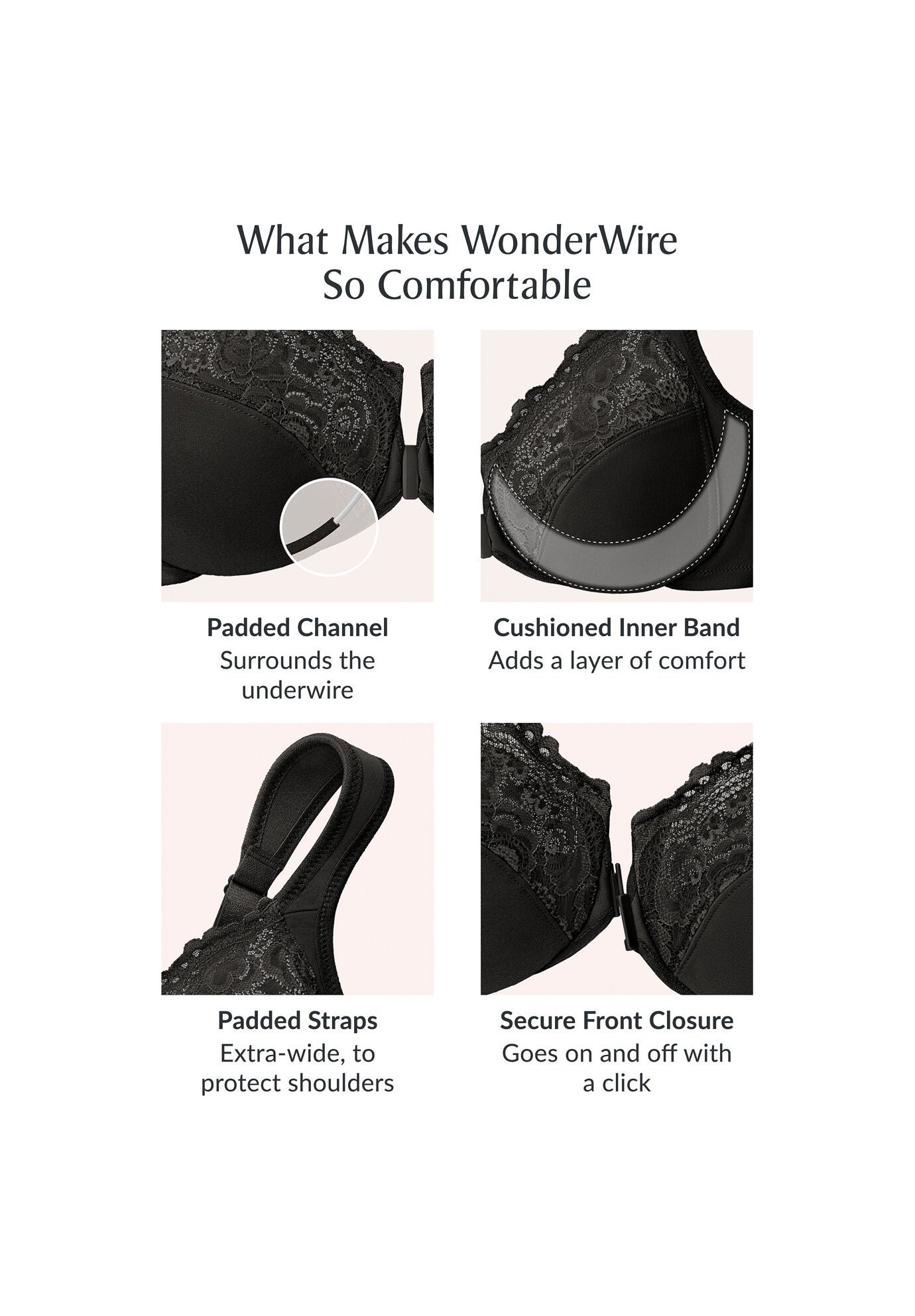 Wonderwire® Front-Close Underwire Bra 1245, , alternate image number 4