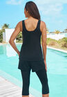 Longer-Length Scoop Neck Tankini Top, , on-hover image number 1