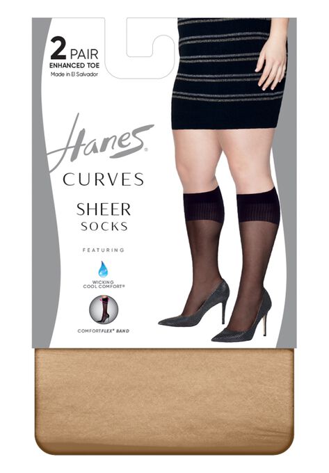 Curves Sheer Socks 2-Pack, NUDE, hi-res image number null