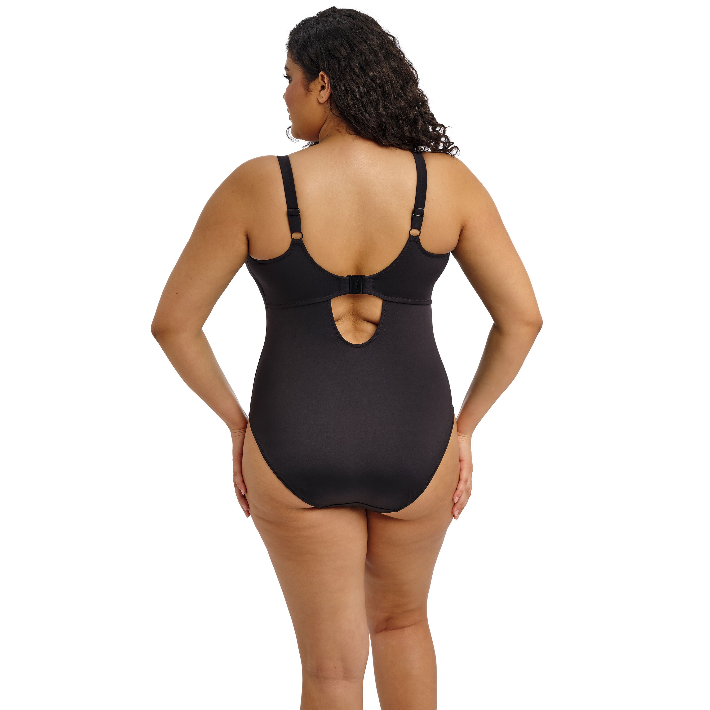Plain Sailing Wireless Plunge Swimsuit, BLACK, on-hover image number 1