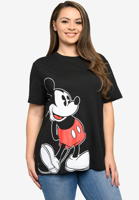Disney Mickey Mouse T-Shirt Short Sleeve Side Leaning Black, , alternate image number null