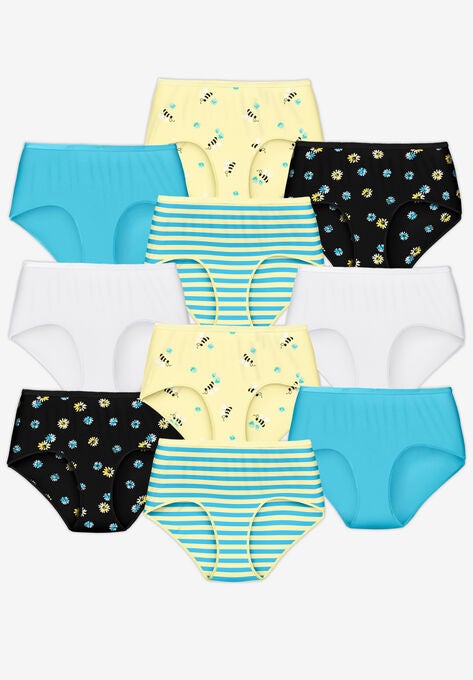 10-Pack Pure Cotton Full-Cut Brief , BUMBLE BEE PACK, hi-res image number null