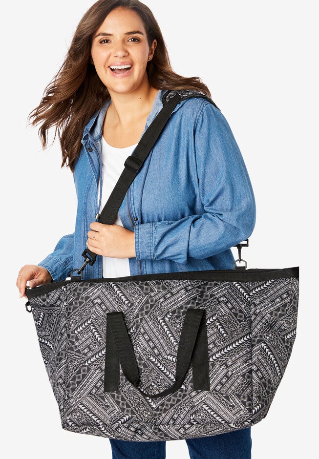 2-Piece Weekender Bag Set, BLACK GLOBAL PATCHWORK, hi-res image number 0