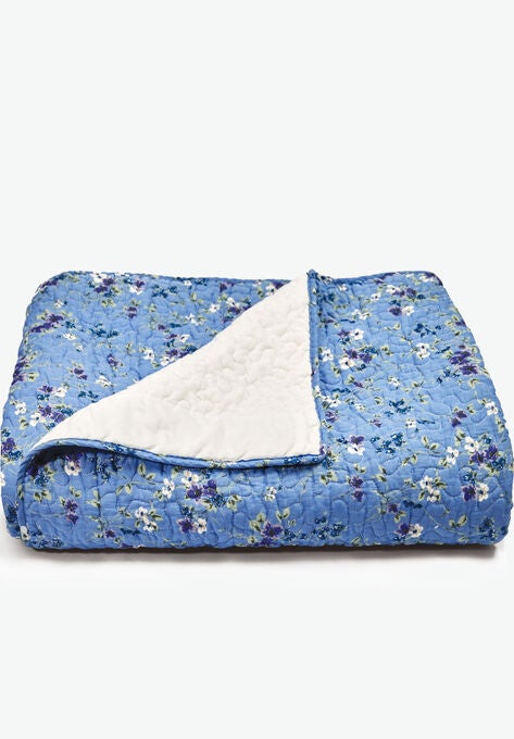 Patterned Quilt, FRENCH BLUE PRETTY FLORAL, hi-res image number null