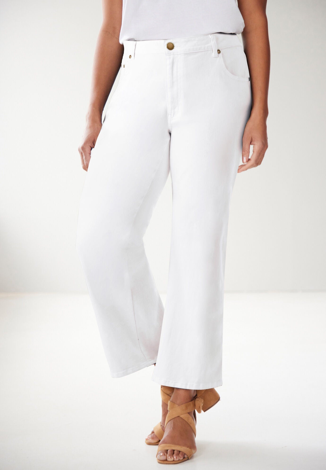 Straight-Leg Jeans, WHITE, hi-res image number 0