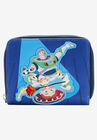Loungefly X Pixar Zip Around Wallet Toy Story Buzz Jessie Woody, BLUE, hi-res image number null
