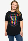 Harry Potter T-Shirt Hogwarts School Crest Rainbow Black, , on-hover image number null