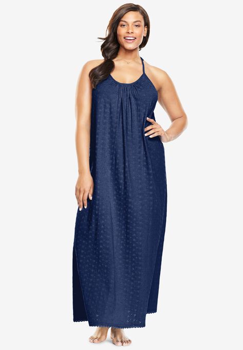 Breezy Eyelet Knit Long Nightgown Swimsuits For All