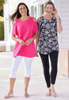 Short-Sleeve Cold-Shoulder Tee, , alternate image number null