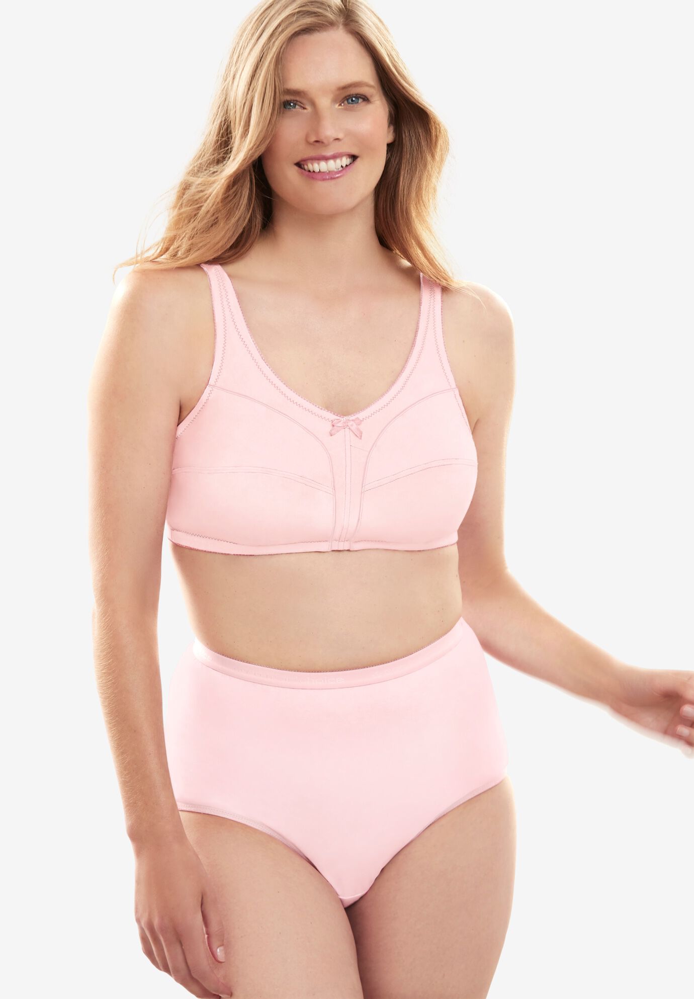 Cotton Back-Close Wireless Bra, , alternate image number 5