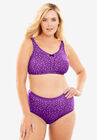 Cotton Back-Close Wireless Bra, FRESH BERRY DOT, hi-res image number null