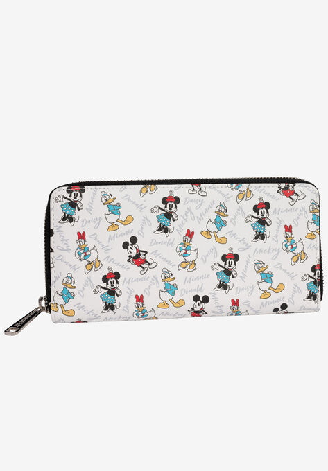 Loungefly x Disney Women's Mickey & Minnie Mouse Floral Zip Around