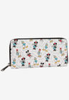Loungefly x Disney Women's Mickey Minnie Donald Daisy Zip Around Clutch Wallet, , on-hover image number 1
