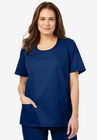Scoopneck Scrub Top, EVENING BLUE, hi-res image number null