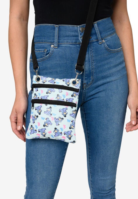 Eeyore Butterflies Passport Bag Travel Crossbody Purse Light Blue, , alternate image number null