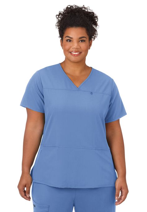 Jockey Scrubs Women's True Fit Crossover V-Neck Top, BLUE, hi-res image number null