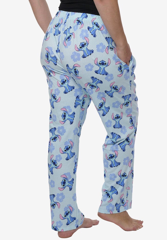 Stitch Floral Cotton Lounge Pajama Pants Lounge Pants, , on-hover image number null