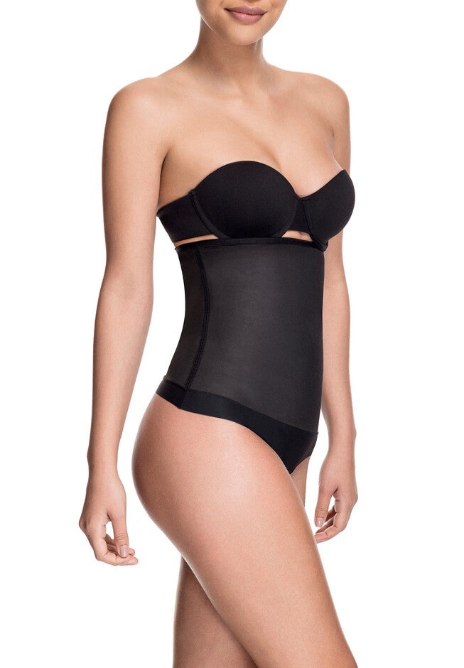 Celebrity Style High Waist Thong, BLACK, hi-res image number 0