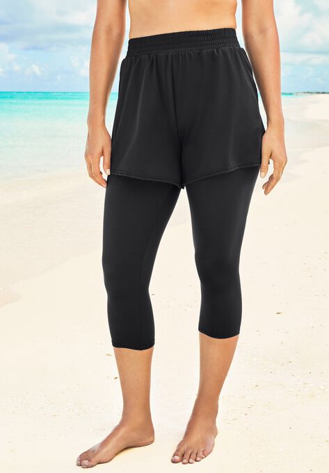 Shorted Swim Capri, BLACK, hi-res image number null