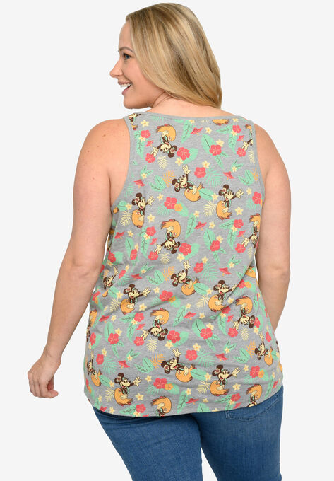 Disney Minnie Mouse Tank Top Tropical Hawaiian Aloha All-Over Print T-Shirt, , on-hover image number null