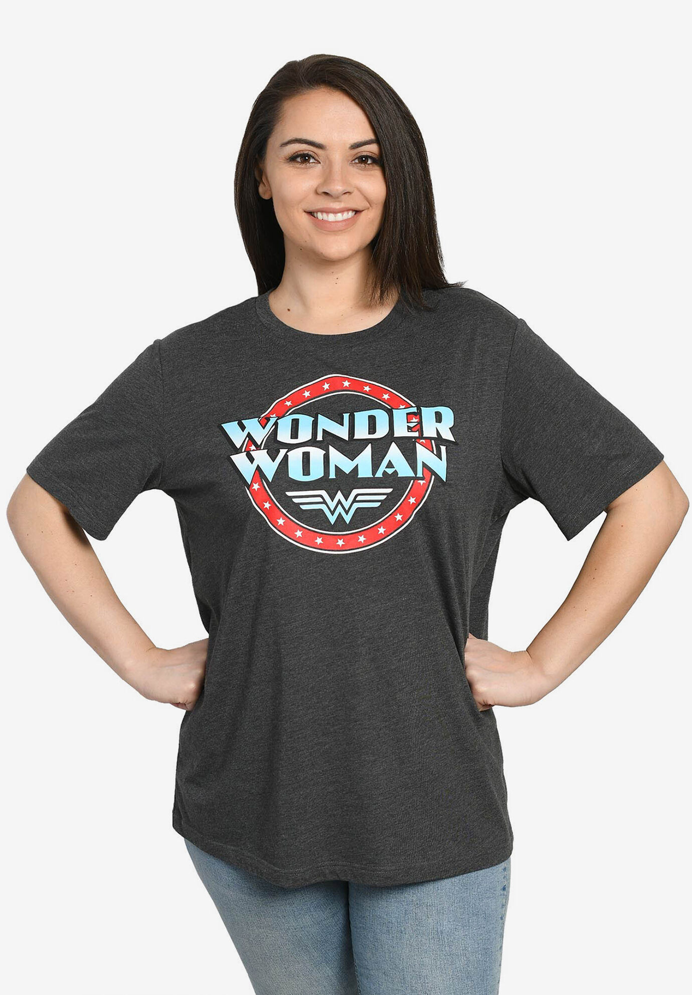 Plus Size Women's DC Comics Wonder Woman T-Shirt by DC Comics in Gray (Size 1X (14-16))