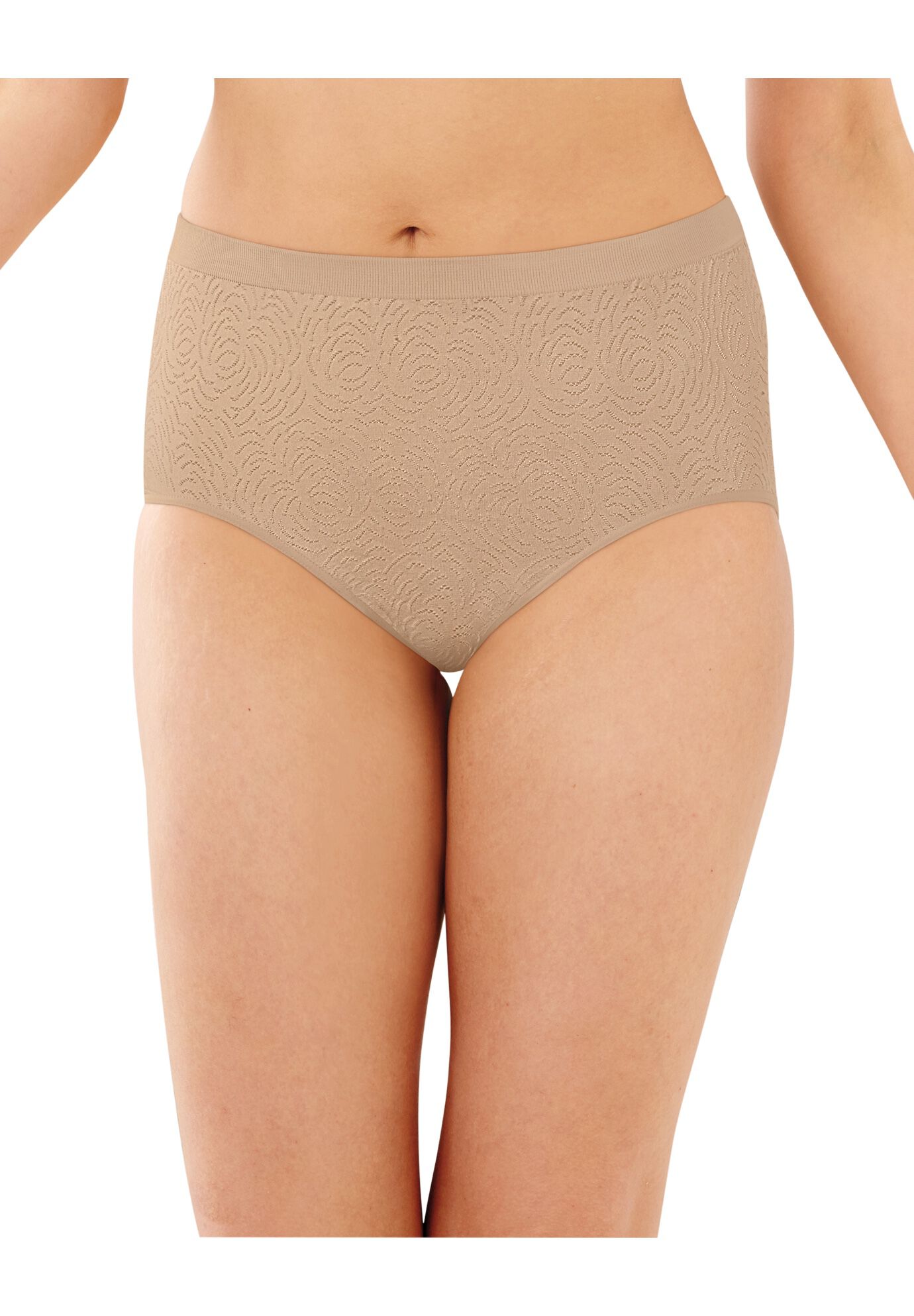 Plus Size Women's Comfort Revolution Brief by Bali in Nude Damask (Size 7)