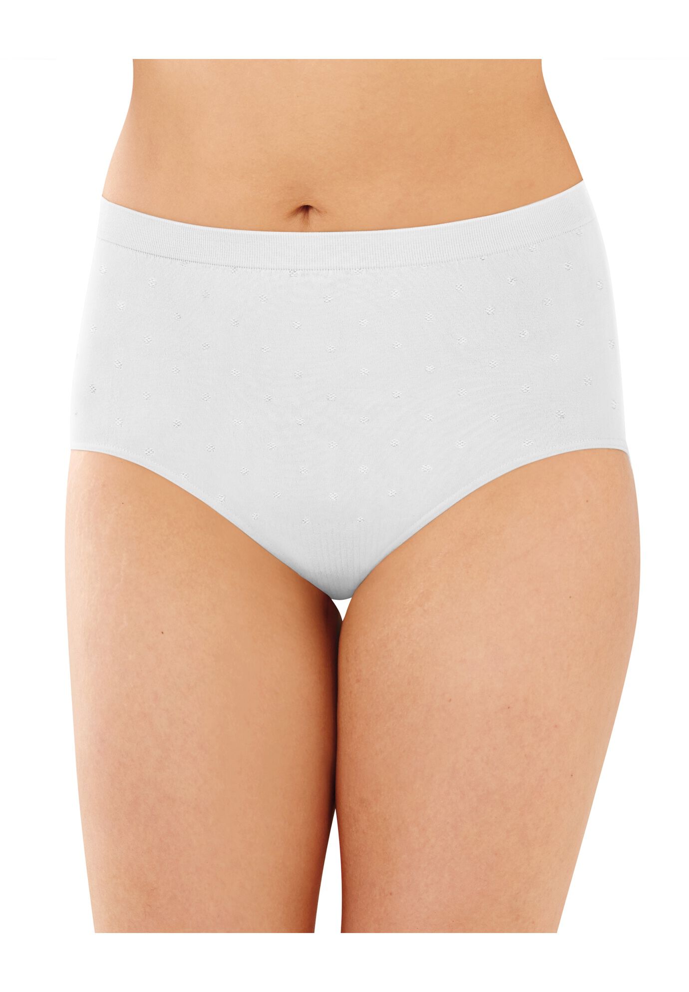 Plus Size Women's Comfort Revolution Brief by Bali in White Dot (Size 7)