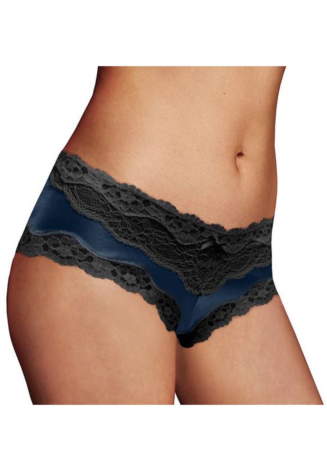 Plus Size Women's Cheeky Lace Hipster by Maidenform in Navy Black (Size 7)