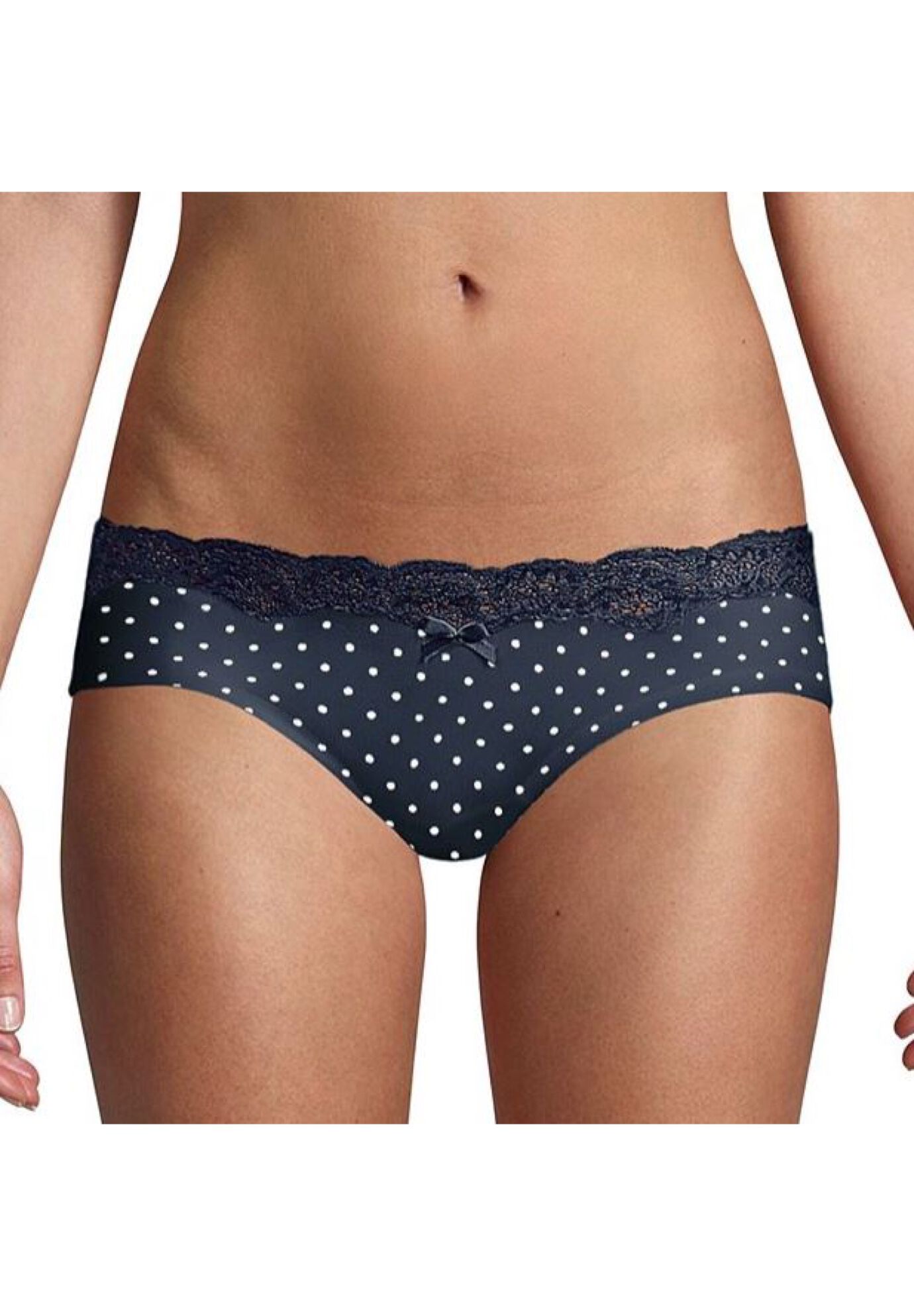 Plus Size Women's Comfort Devotion Embellished Hipster by Maidenform in Navy White Dot (Size 6)
