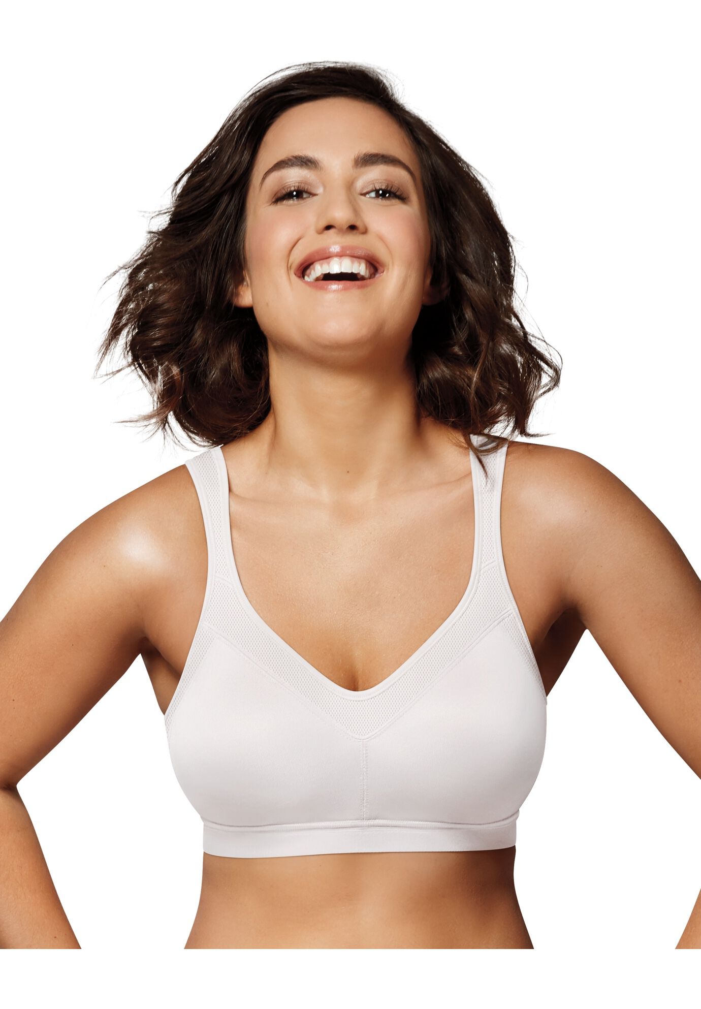 Plus Size Women's 18 Hour Active Breathable Comfort Wirefree Bra by Playtex in White (Size 46 DDD)