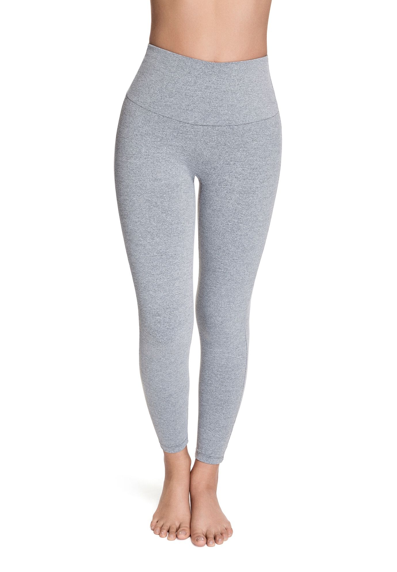 Plus Size Women's Bossa Essence High Rise Legging by Squeem in Heather Grey (Size M)